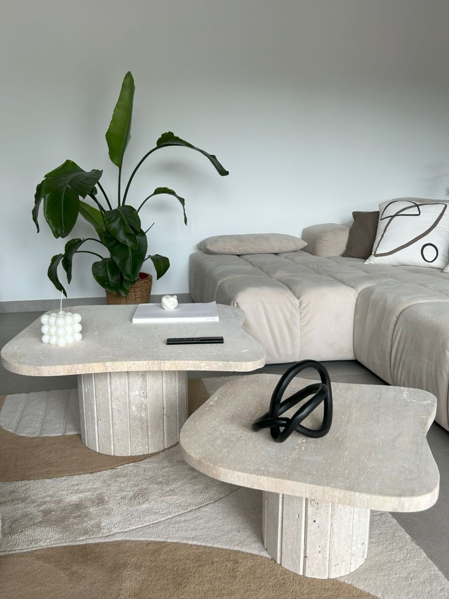 Tables basse de salon en travertin