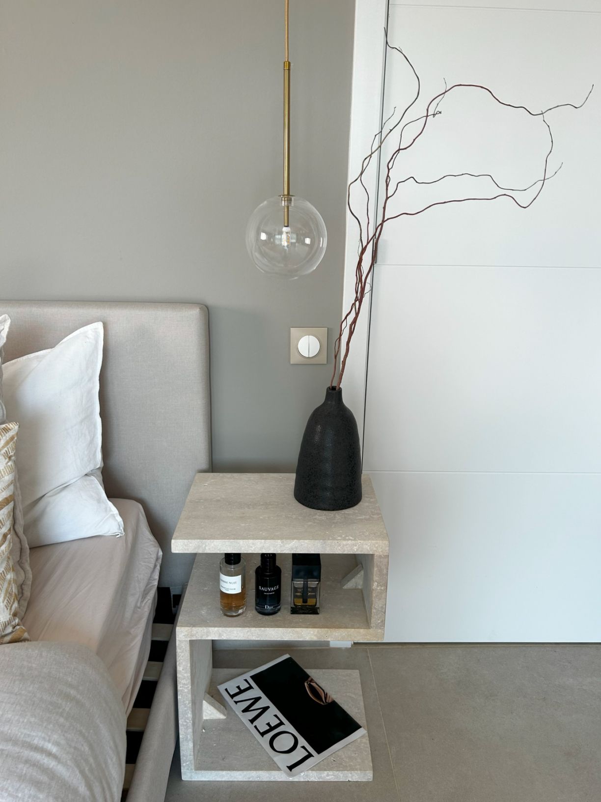 Table de chevet ou console Travertin